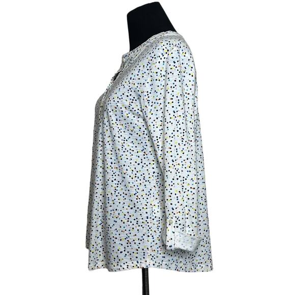 Style & Co cream confetti print long sleeves top size PM - Picture 7 of 9